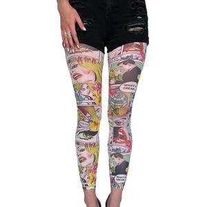 NWT Comic Print Women's Leggings (NO FEET)